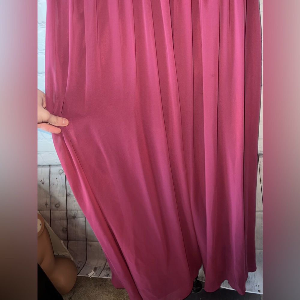 azazie Dark Purple / Pink long polyester formal dress size L - Picture 8 of 15